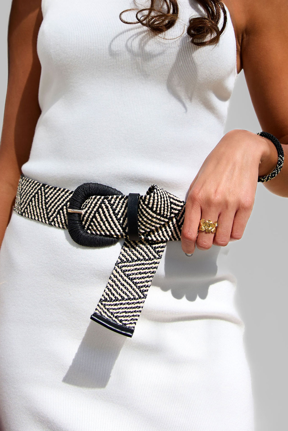Belt with print - black/white  h5 Picture2